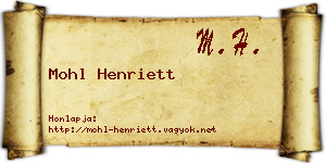 Mohl Henriett névjegykártya